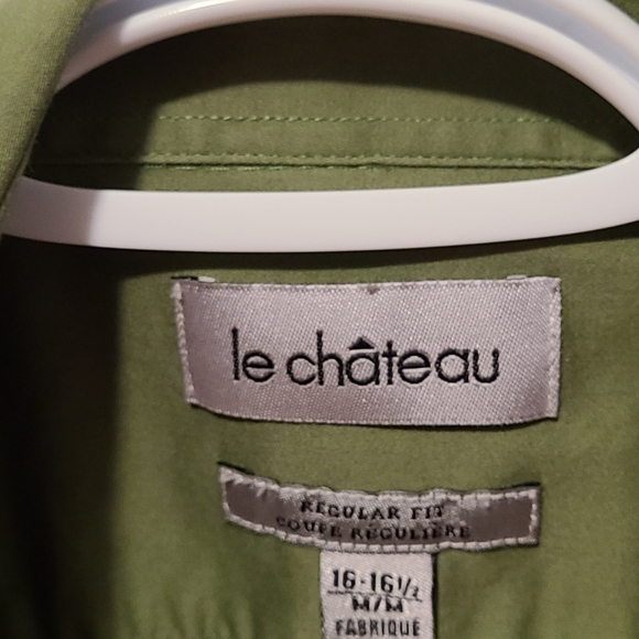 🌟2/$15  Le Chateau Men's Green Long Sleeve Dress Shirt - Picture 4 of 4